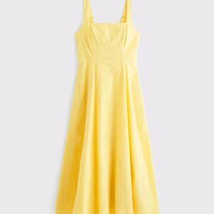 Abercrombie & Fitch Yellow Mila Stretch Midi Sundress
